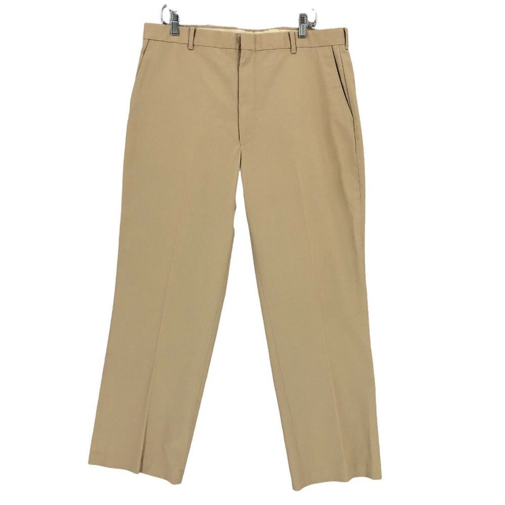 Knightsbridge Dress Pants Mens 38 Beige Ivory Khakis Trousers Slacks 38x34 USA